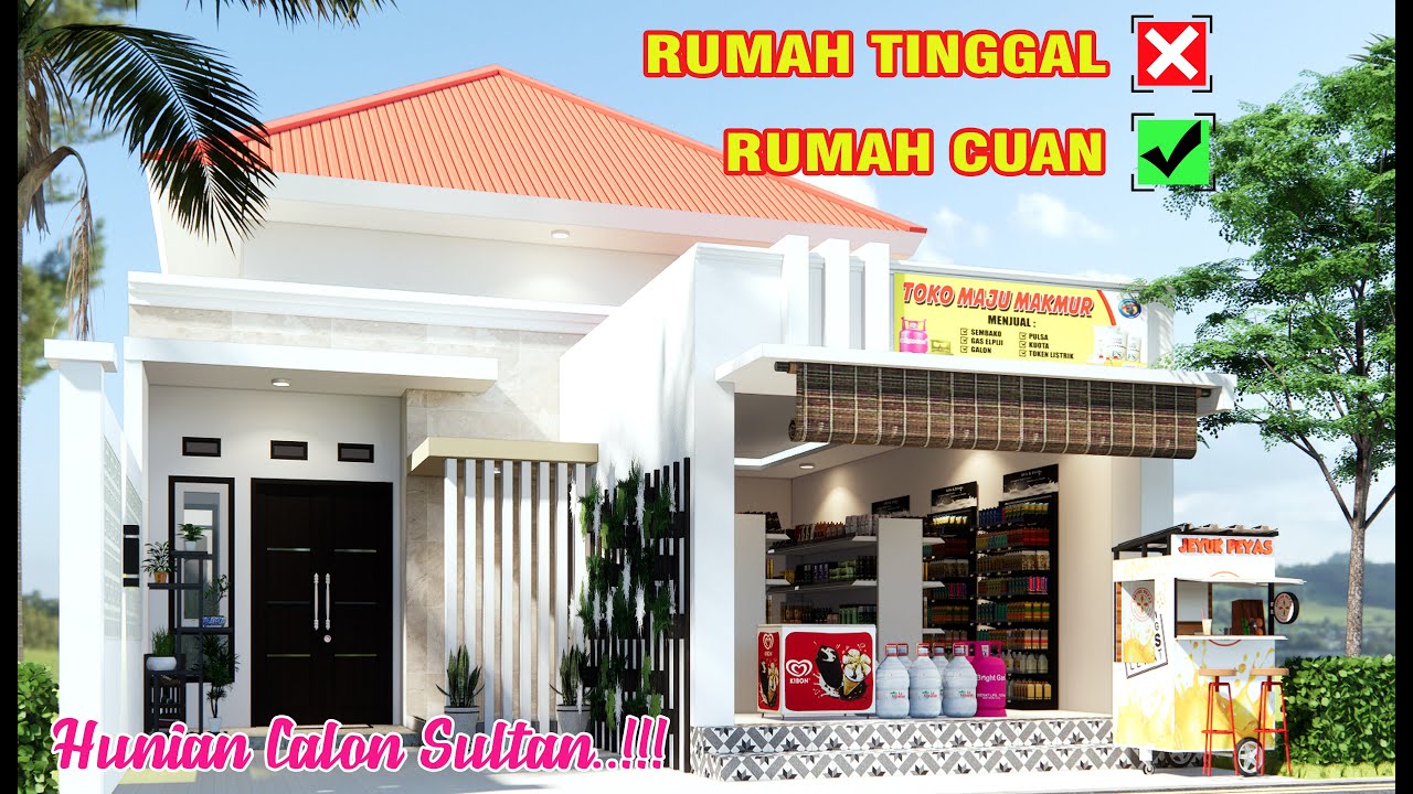 RUKO MINIMALIS 1 LANTAI | RUMAH TOKO MINIMALIS TETAP ELEGAN | SHOPHOUSE DESIGN  8 x 20 Sqm