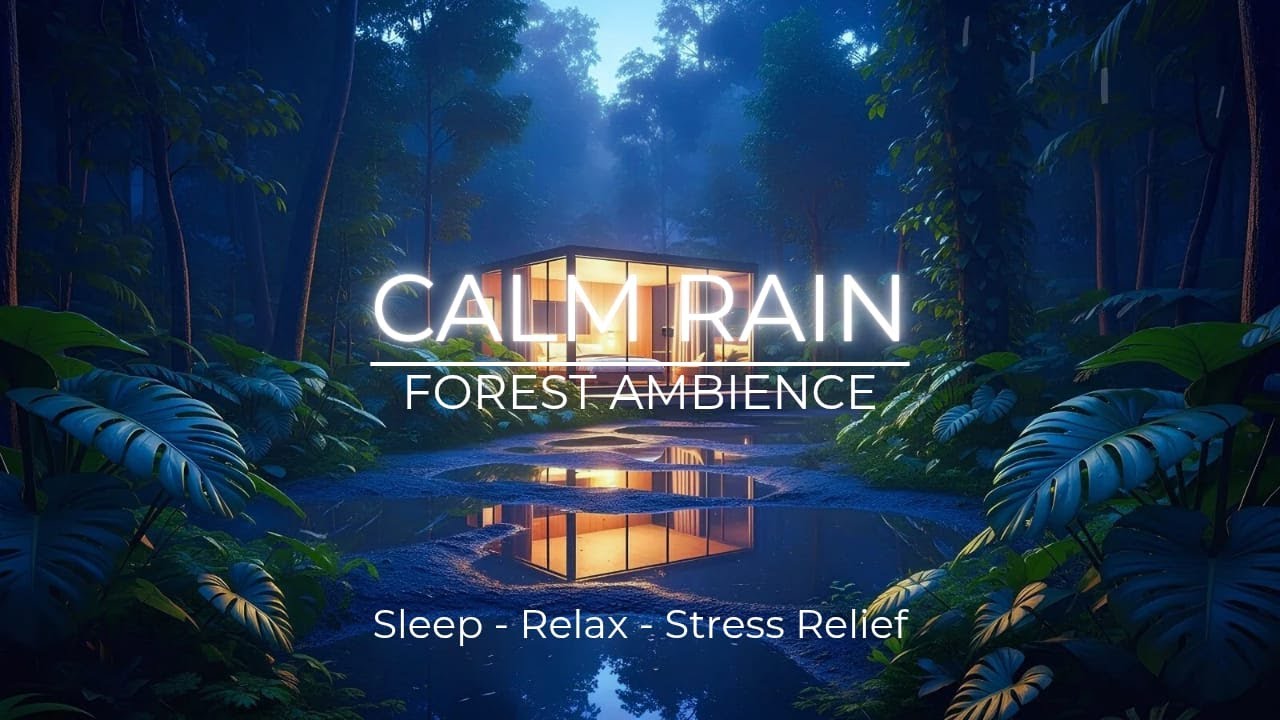 Gentle Rain Sounds at a Forest Cabin 🌧️ (No Ads) | Dark Bedroom Ambience for Peaceful Sleep
