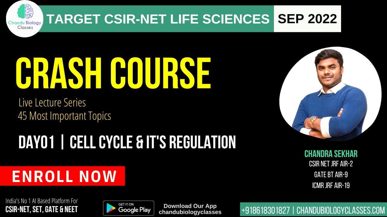 Part-01 Cell Cycle & Regulation | Crash Course Biology | CSIR-NET LIFE SCIENCES | IIT JAM