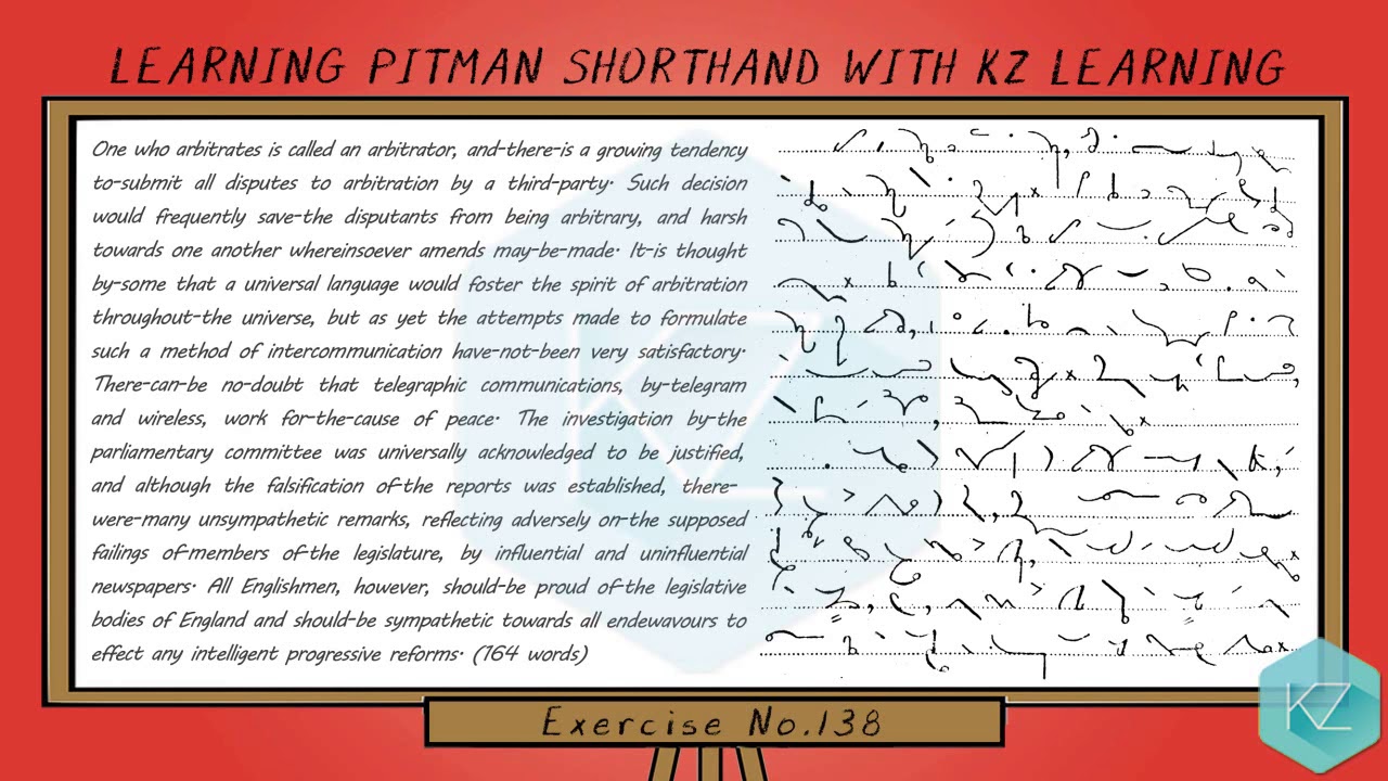 Exercise No.138 @ 80 WPM - Pitman Shorthand Dictation - KZ Learning