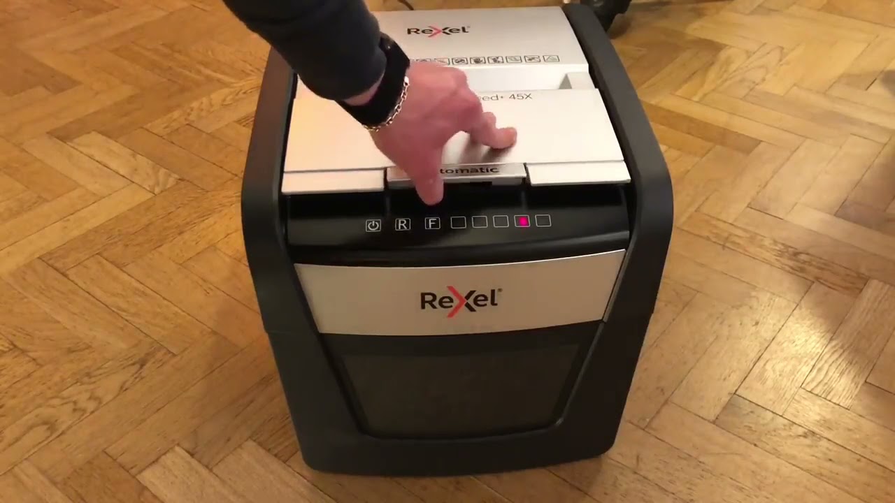 Rexel 2020045X Auto+ 45X – Destructeur de Documents Automatique Coupe Croisée Sécurité P4, Un destru