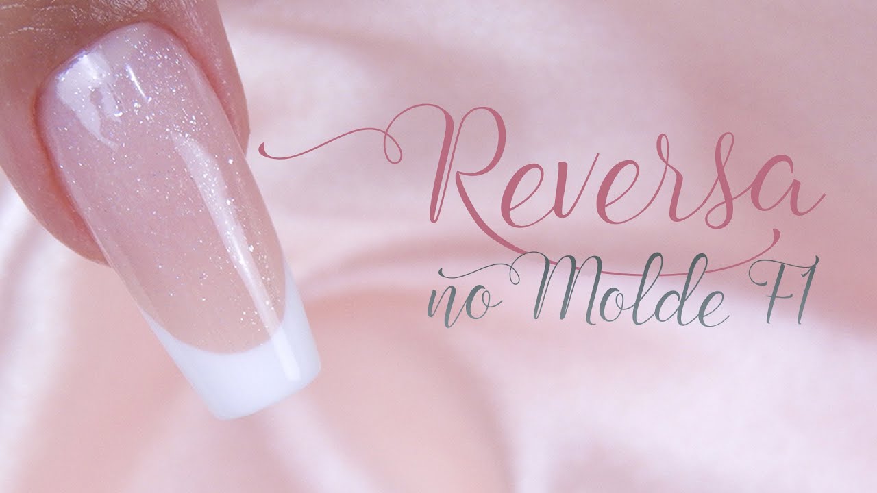 Unhas de Gel Francesa Reversa no Molde F1