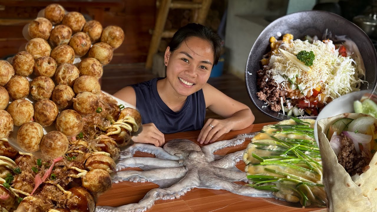 FirstTime Making Takoyaki and Shawarma | Let's also make MexiRice and Pajeon | Philippines