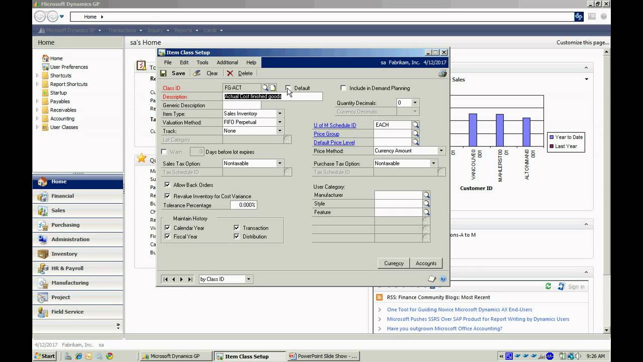 Inventory Control in Dynamics GP