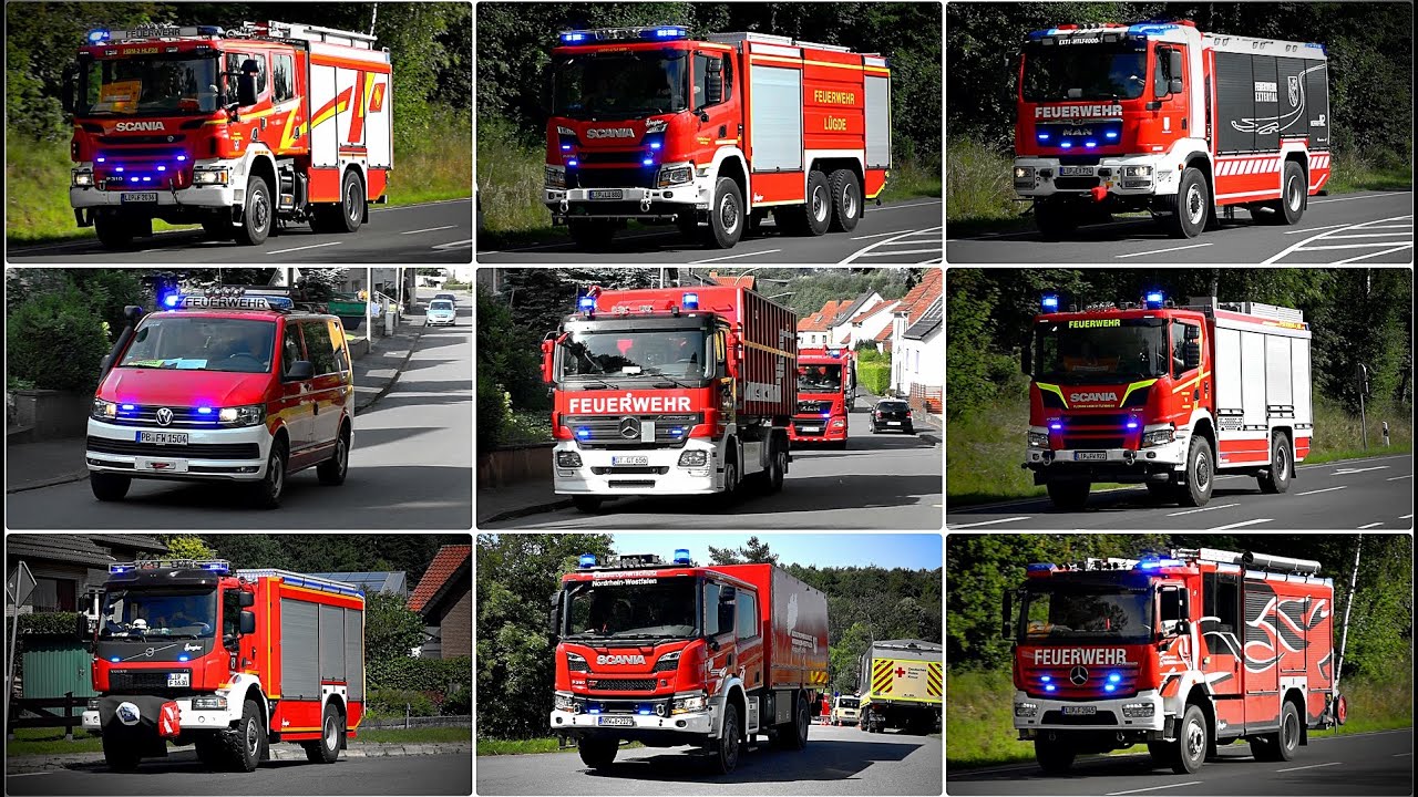 [Waldbrand | 4 Landkreise | 500 Kräfte] - Einsatzfahrten div. Hilfsorganisationen im Kreis Lippe