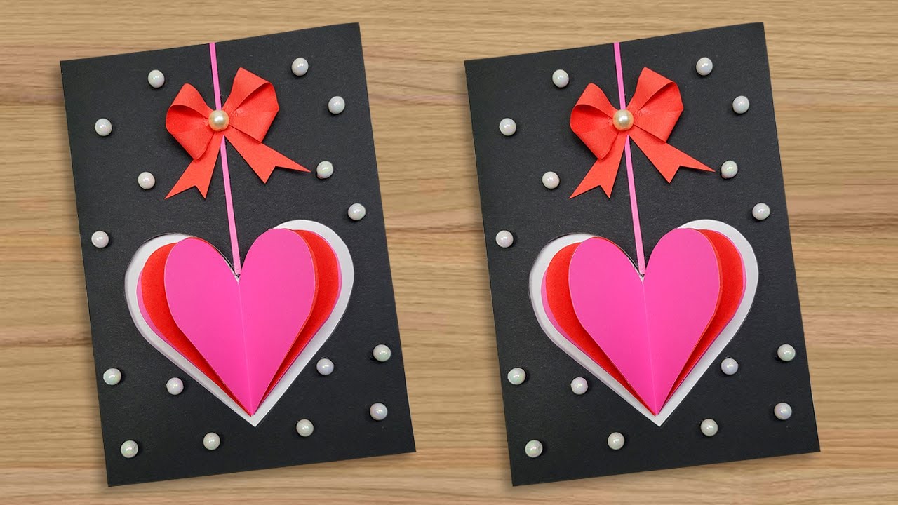 🎀Tarjeta corazones para el 14 de febrero 🎀 Friendship day card💖 Manualidades para san valentín