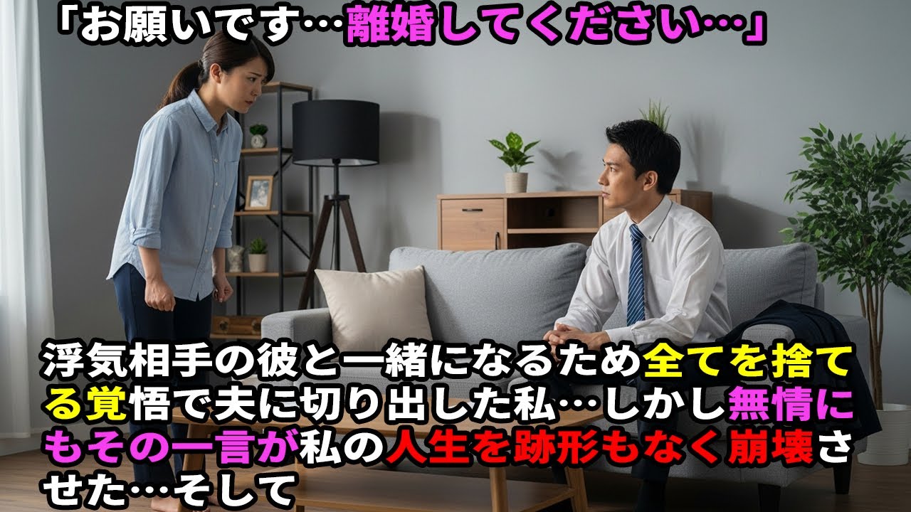 「お願いです…離婚してください…」浮気相手の彼と一緒になるため全てを捨てる覚悟で夫に切り出した私…しかし無情にもその一言が私の人生を跡形もなく崩壊させた…そして