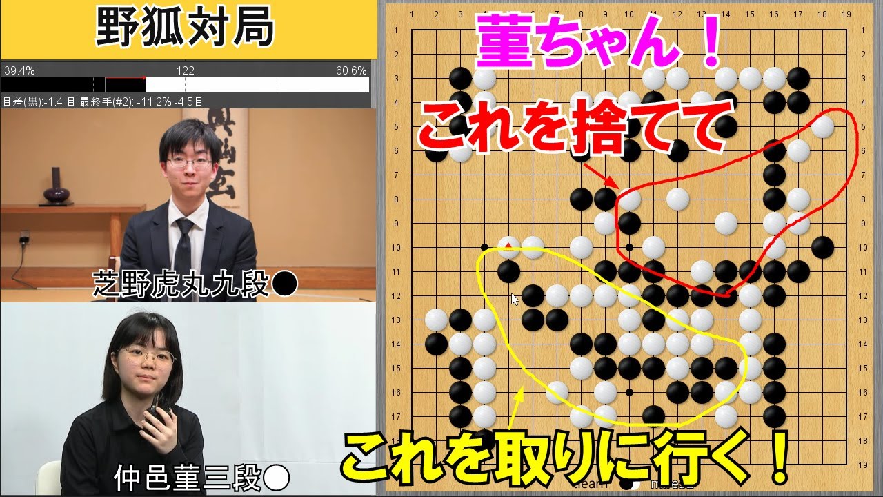 【野狐対局】ビッグマッチ！仲邑菫三段VS芝野虎丸九段