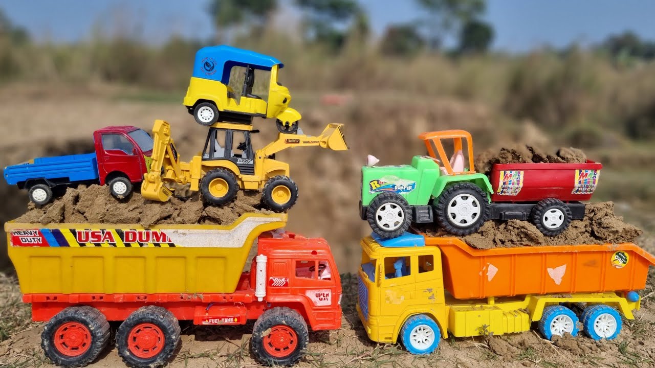 Tata Big Truck Jump  And accident In Clay soil , Bajaj CNG Crash with clay soil ? YOU Toys