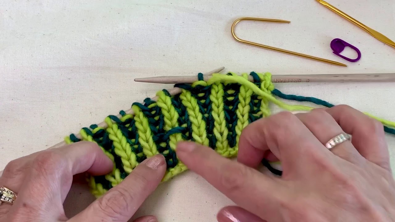 Fixing a dropped brioche yarn over several rows down