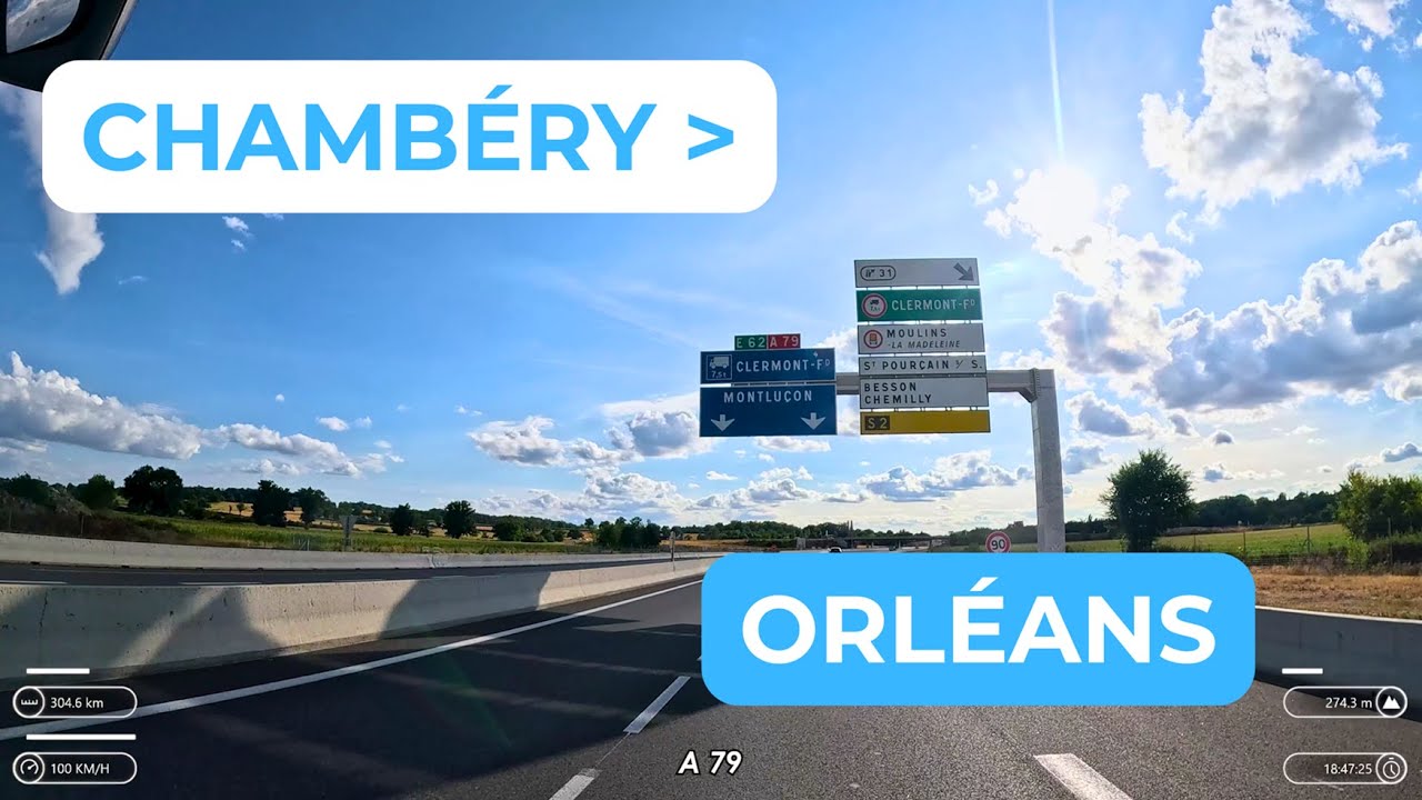 CHAMBÉRY (Aéroport) - ORLEANS par Moulins (RCEA - N79) | TOURISMO RHD L