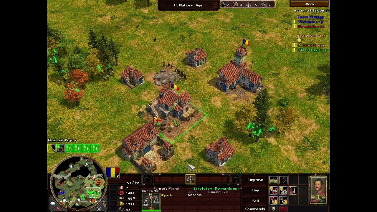 Guard Upgraded Romanian Vanitori vs Less Upgraded Legion Peruanas and Regulares / Aoe 3 Wol 15e
