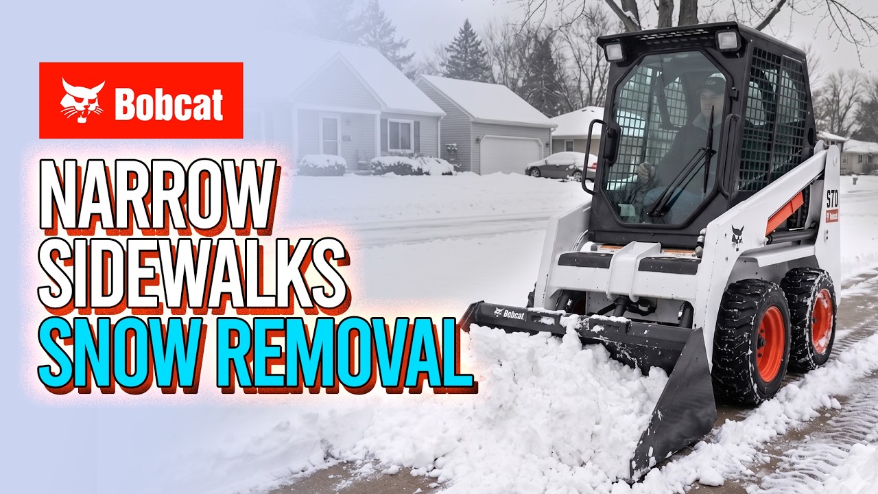 Bobcat S70 First Day Snow Removal: Narrow Sidewalks in Šiauliai Lithuania
