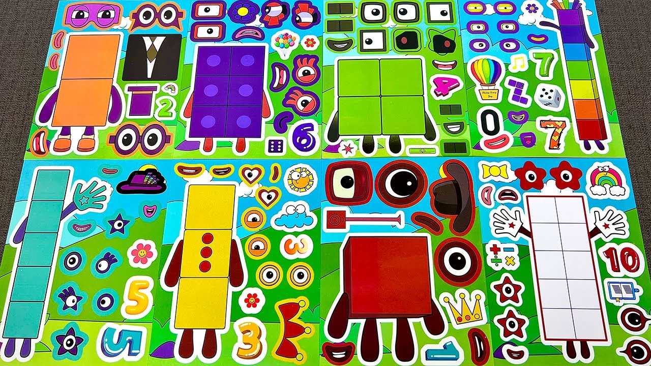 [🍒paper diy🍒] NUMBERBLOCKS! DIY Make a Face Stickers with Numberblocks