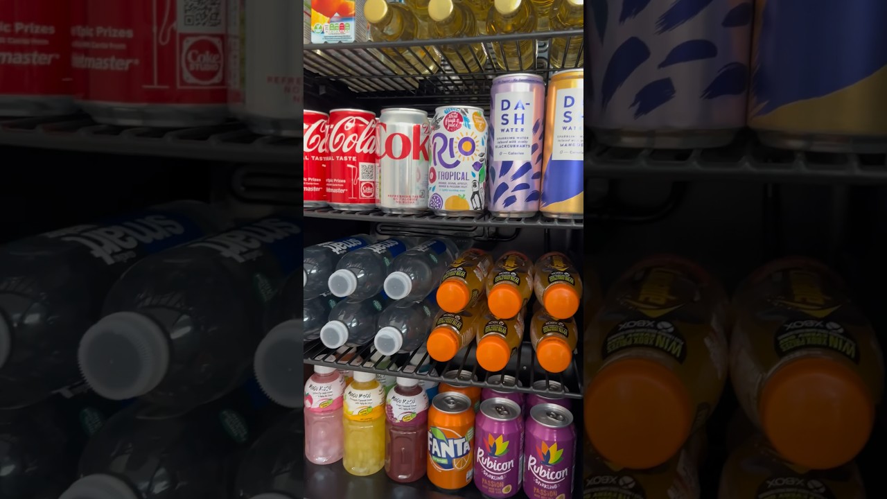 Time to restock the drinks fridge✨🥤#asmr #satisfying #lifestyle #fridge #restock #refill #organizer