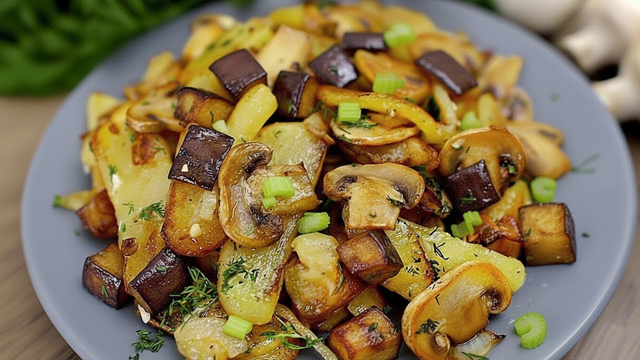 No Idea For Dinner? Then try this Fried Eggplant And Potato Recipe!