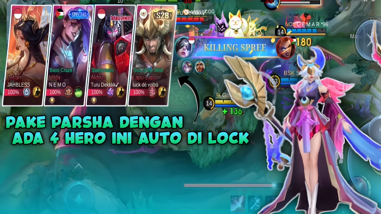 BERMAIN PARSHA MIDLANE KETEMU 4 HERO COUNTER PARSHA AUTO KENA LOCK