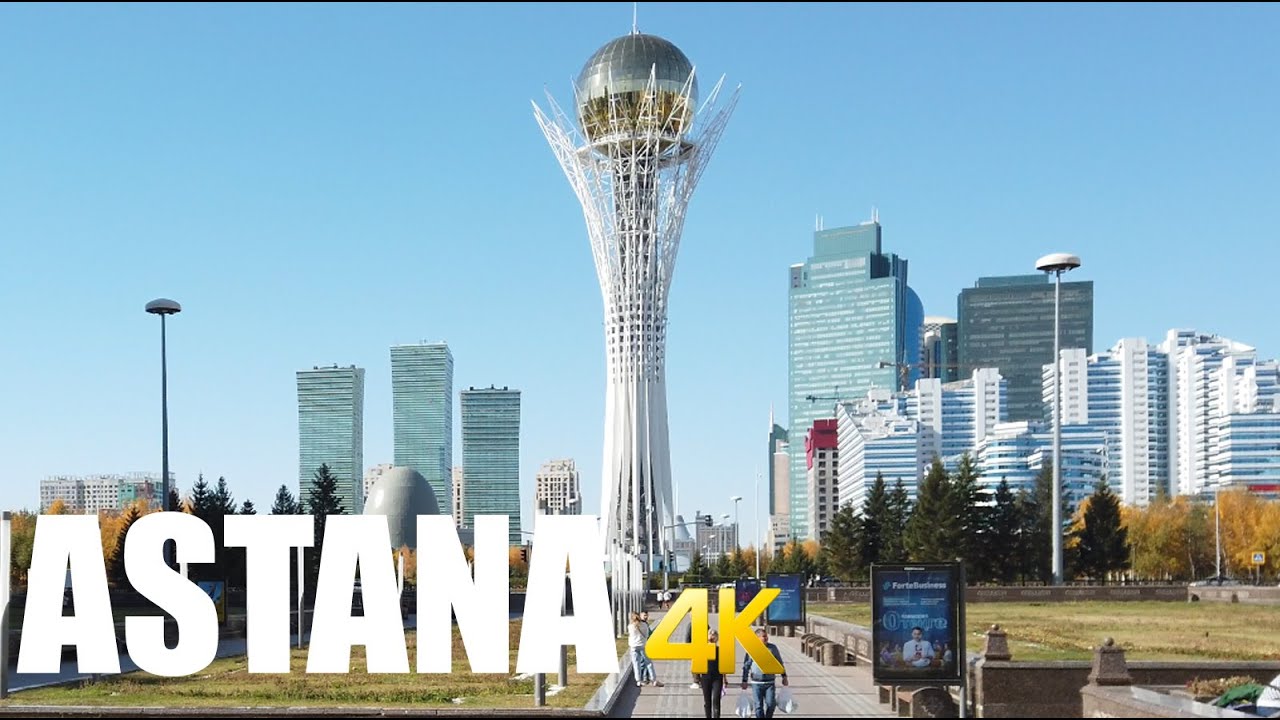 Astana, Kazakhstan, walking tour 4k 60fps