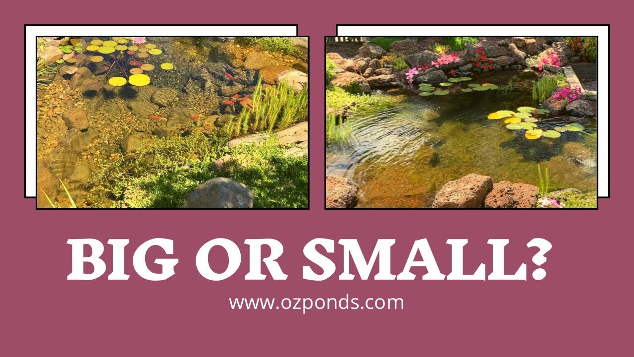 Big pebble or small pebble for the bottom of a pond?