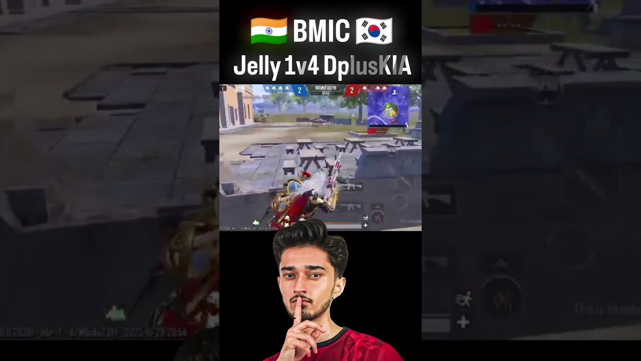 JELLY 1v4s Dplus КИА 😳🔥| BMIC x PMGC 2025 🇮🇳🇰🇷 #bmic #bgmi #pmgc #bgmishorts #pubgmobile