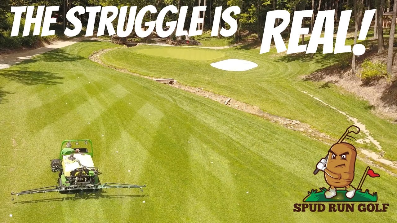 Backyard Golf Course gets sprayed with a real sprayer!
