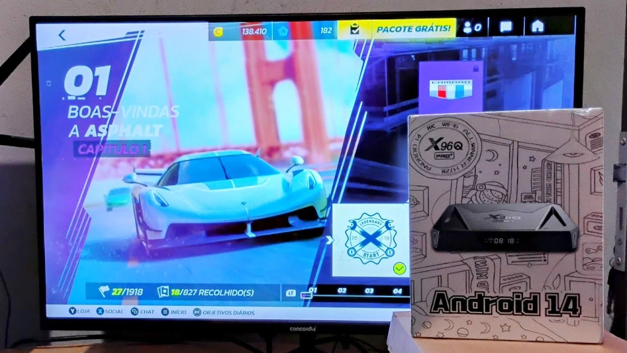 TV BOX X96Q PRO PLUS (ALLWINNER H728) RODANDO ASPHALT LEGENDS UNITE