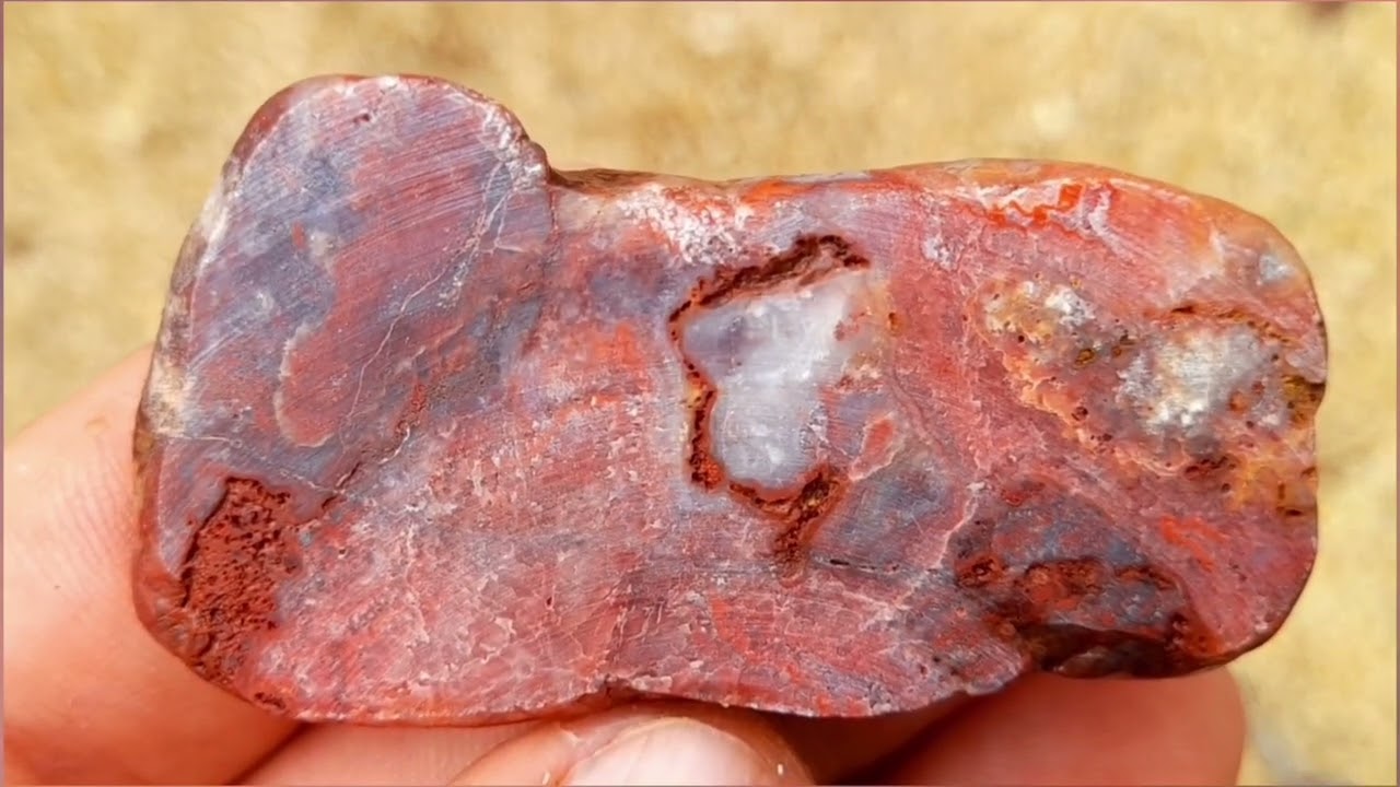 Polishing a rock I found on a lake