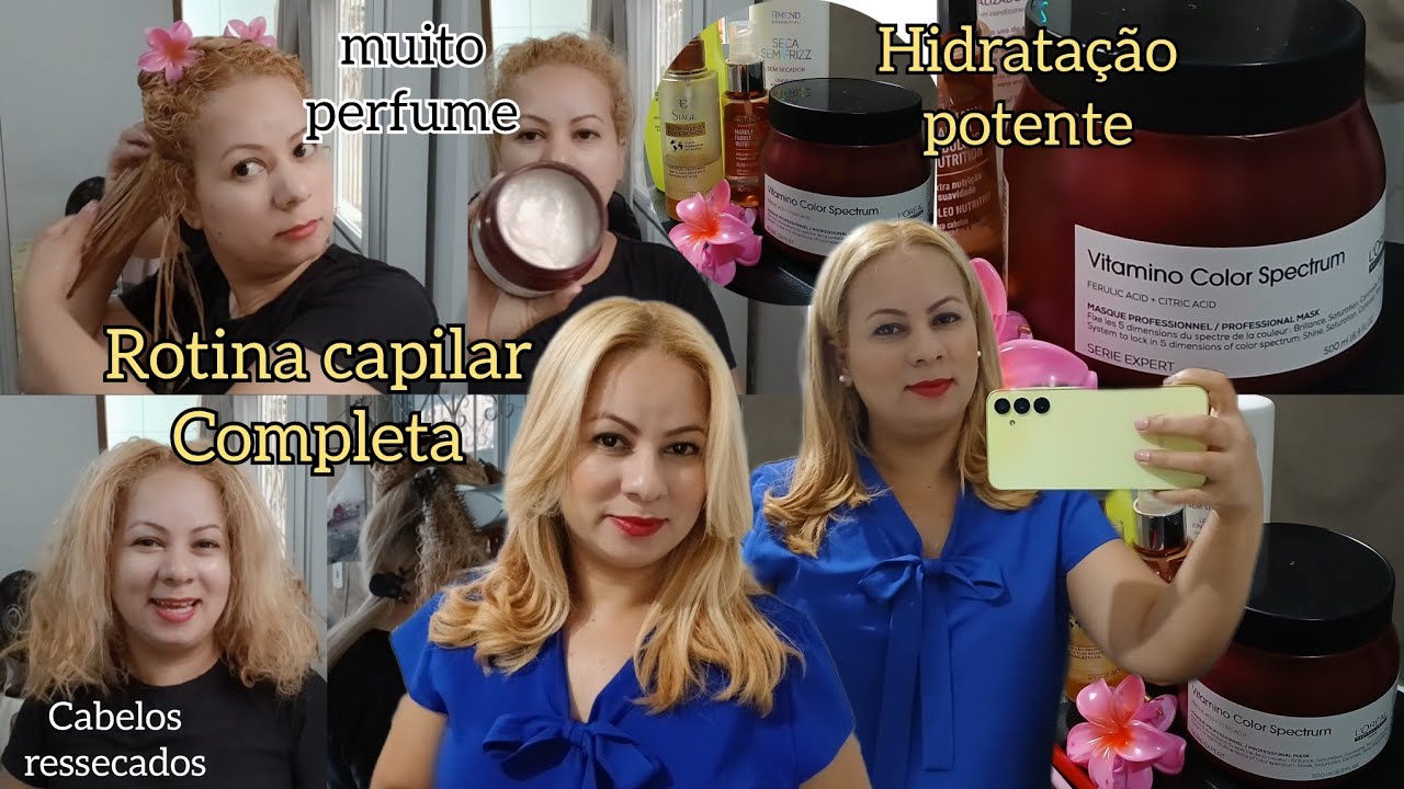 💦HIDRATAÇÃO POTENTE CABELOS FRÁGEIS E RESSECADOS Loréal Vitamino Color Spectrum ROTINA CAPILAR 🌈
