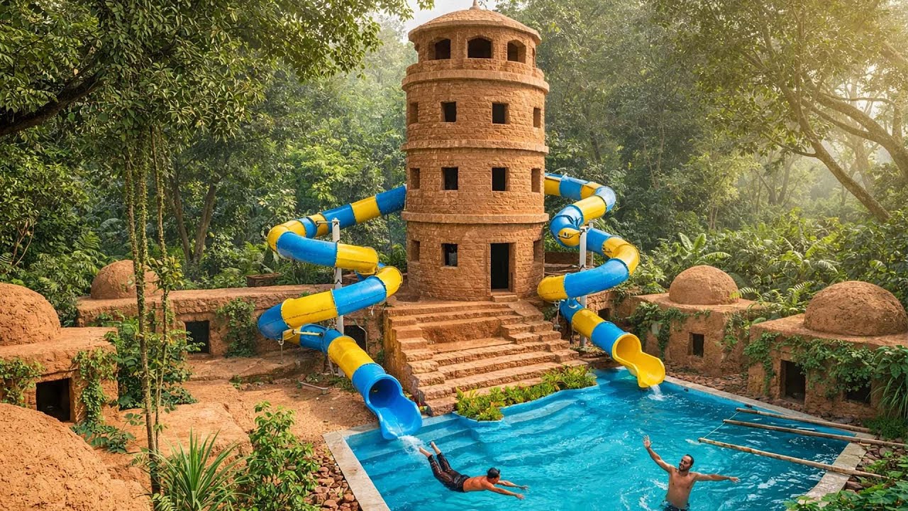 199 Days to Build a Cylindrical Water Station with Water Pipelines Using Only Primitive Tools