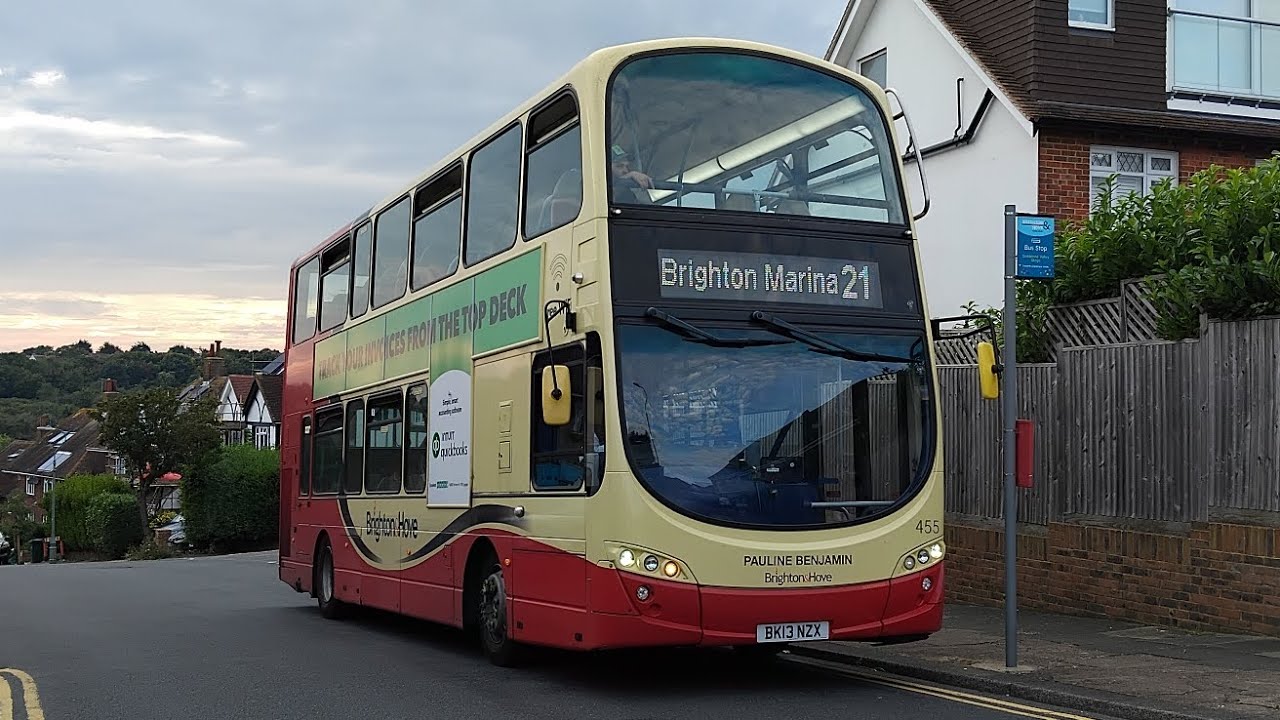 FRV - Brighton & Hove Route 21 | Goldstone Valley - Brighton Marina | 455 - BK13 NZX | B9TL Gemini 2