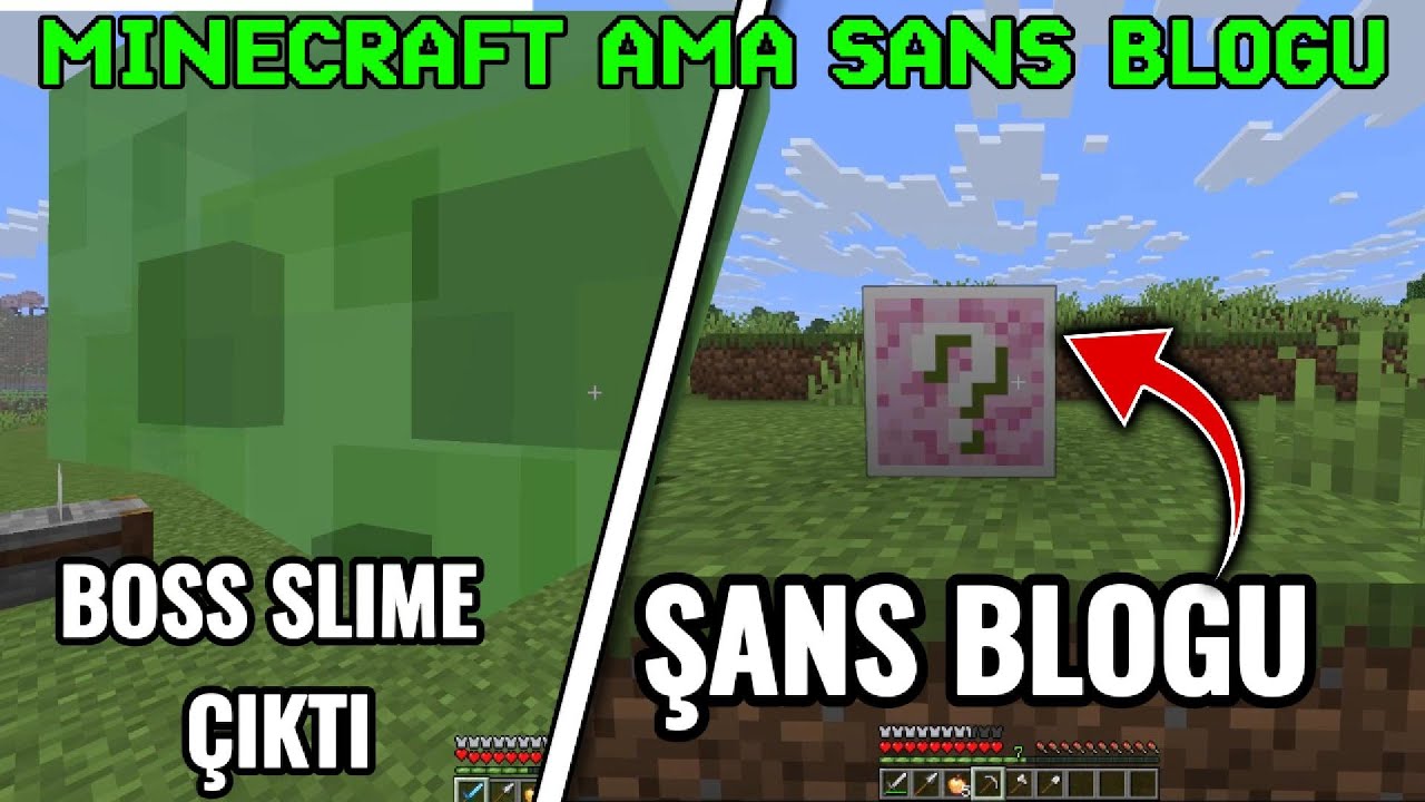 MİNECRAFT Ama Şans Blokları Parkurunda ZOR Anlar!