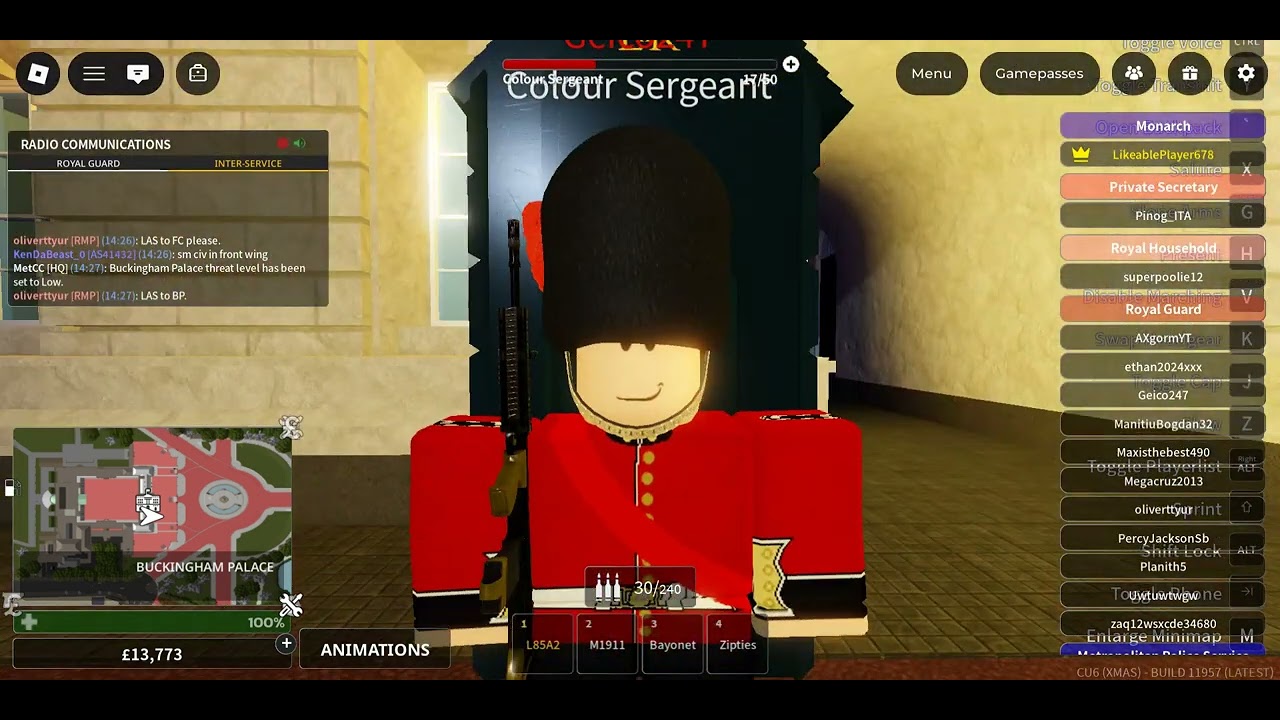 Roblox Before the chat update Part 1, Buckingham Palace