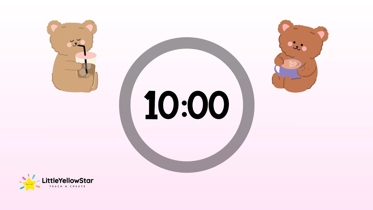 Cute Bear Lofi Happy Timer – 10 Minute Countdown With Lofi Music | Classroom Timer For Kids