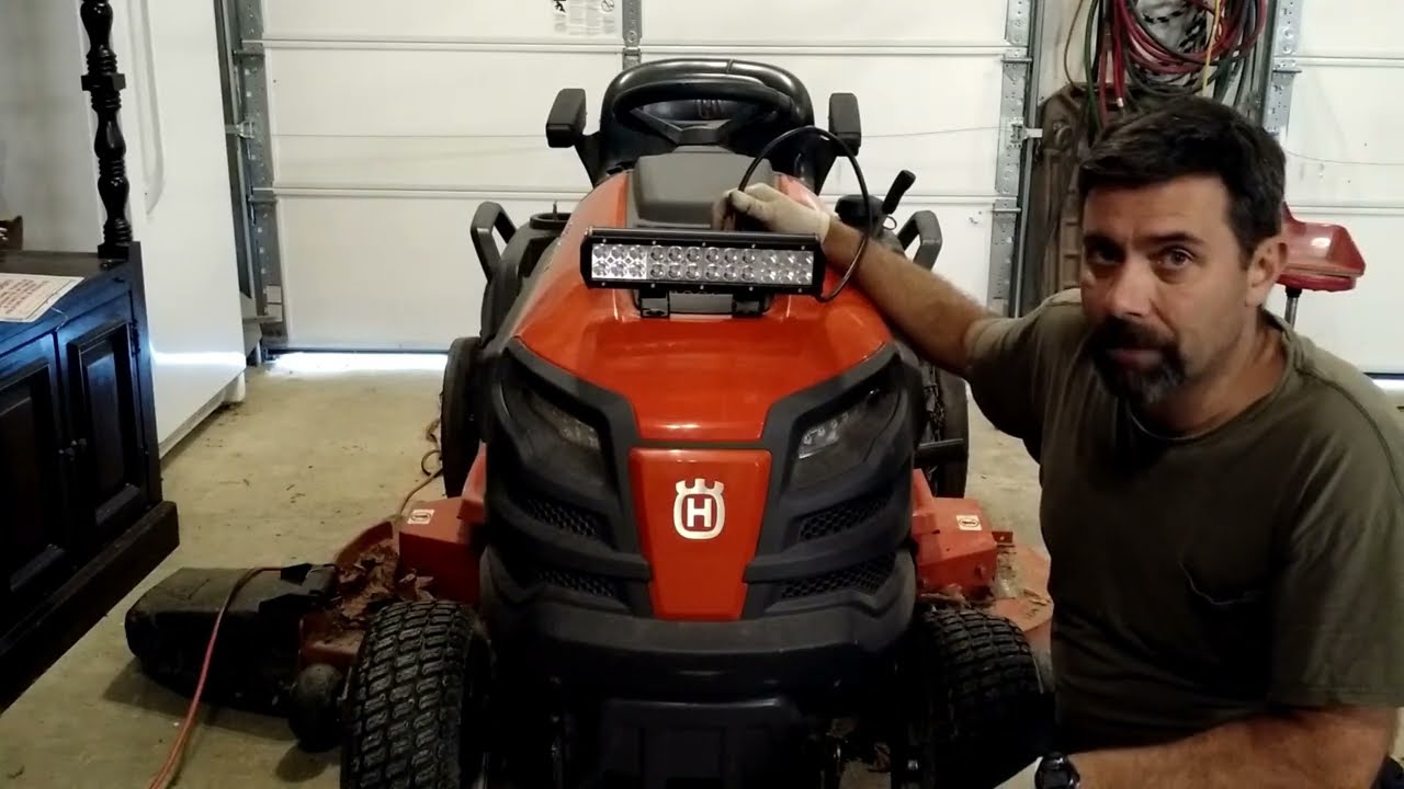 I huge upgrade to the lights on my mower. How to install a light bar!