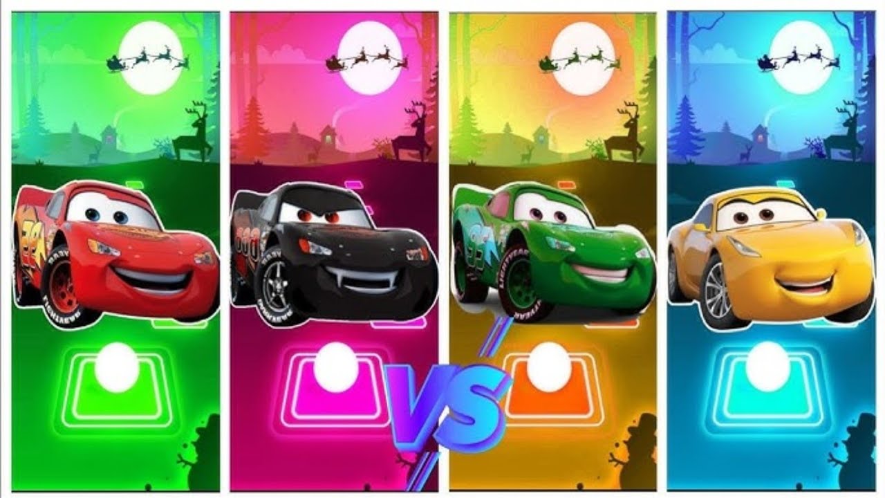 McQueen green Car Video🆚️yellow McQueen Eater🆚️McQueen RedCar Tiles Hop EDM Rush Gameplay🎯🎮#tileshop