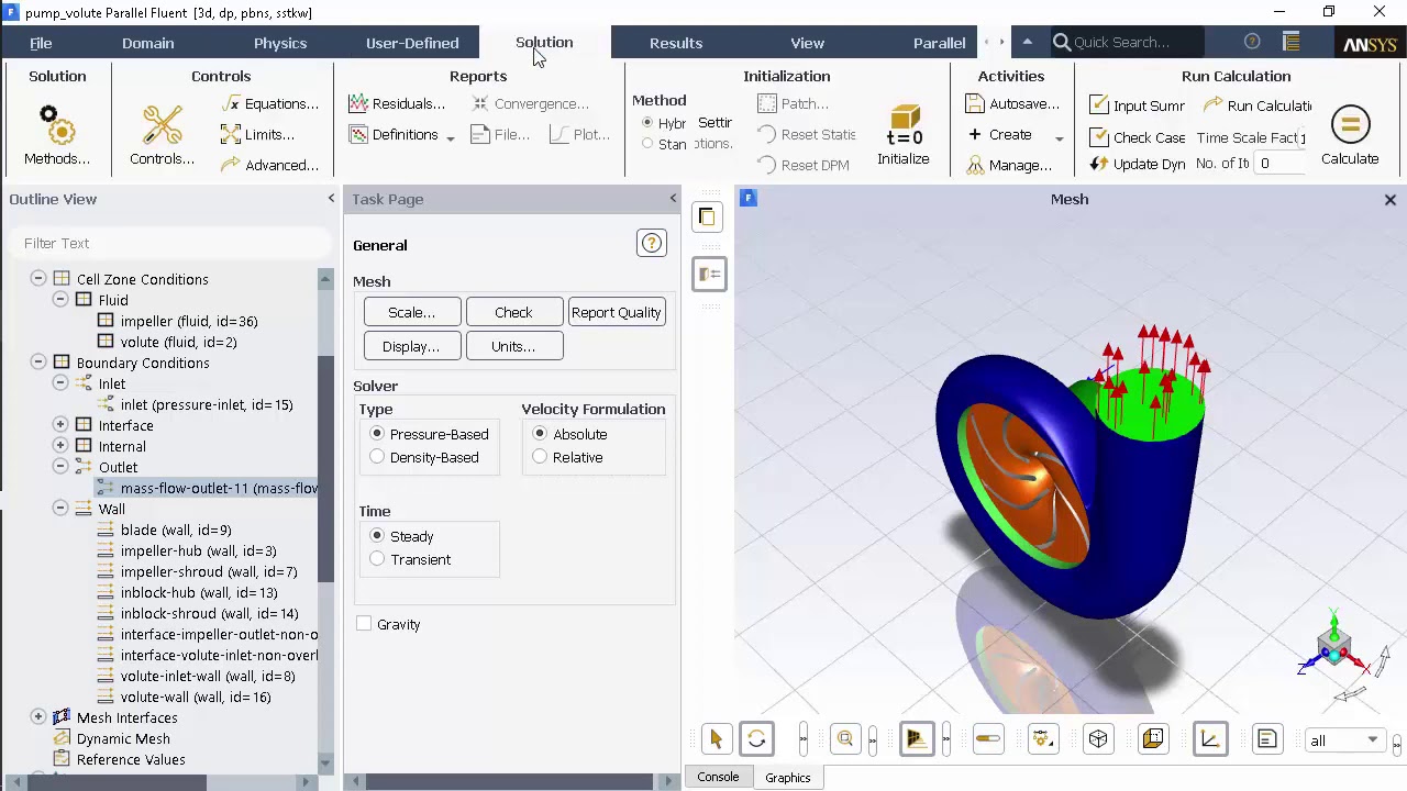 ANSYS Fluent: Оценка производительности центробежного насоса со спиральной камерой