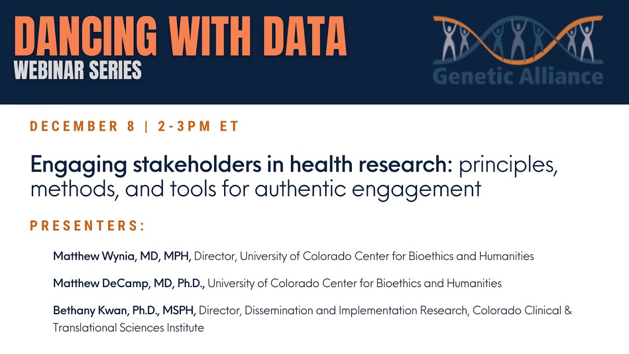 Engaging stakeholders in health research: principles, methods, and tools for authentic engagement.