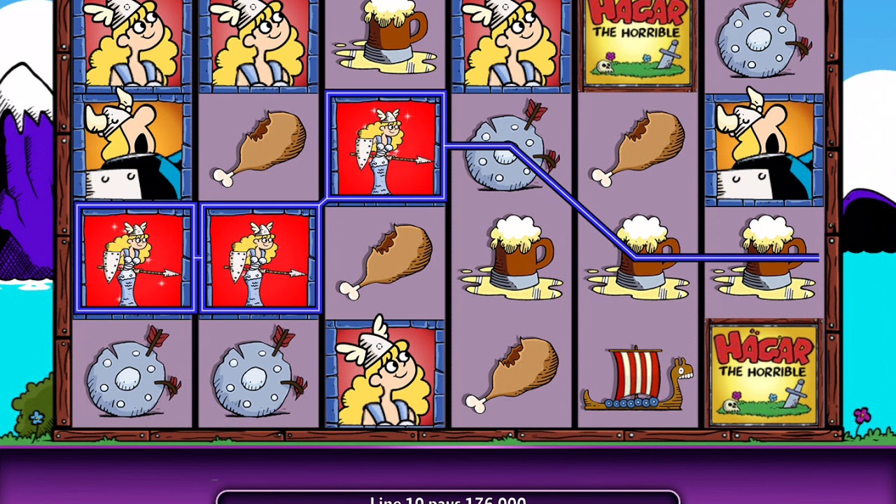 HAGAR THE HORRIBLE Video Slot Casino Game with a VIKING ATTACK FREE SPIN BONUS