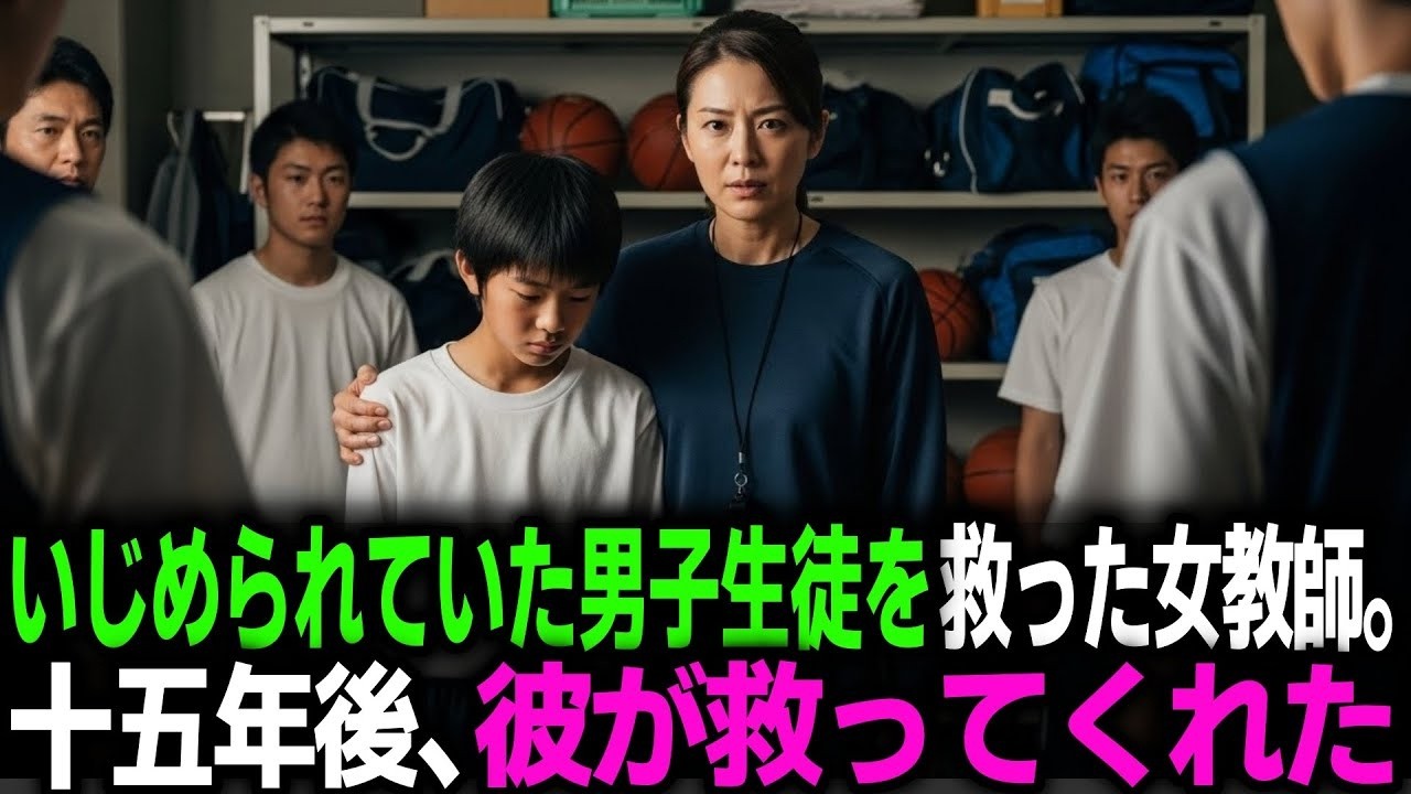 いじめられていた男子生徒を救った女教師。十五年後、彼が救ってくれた