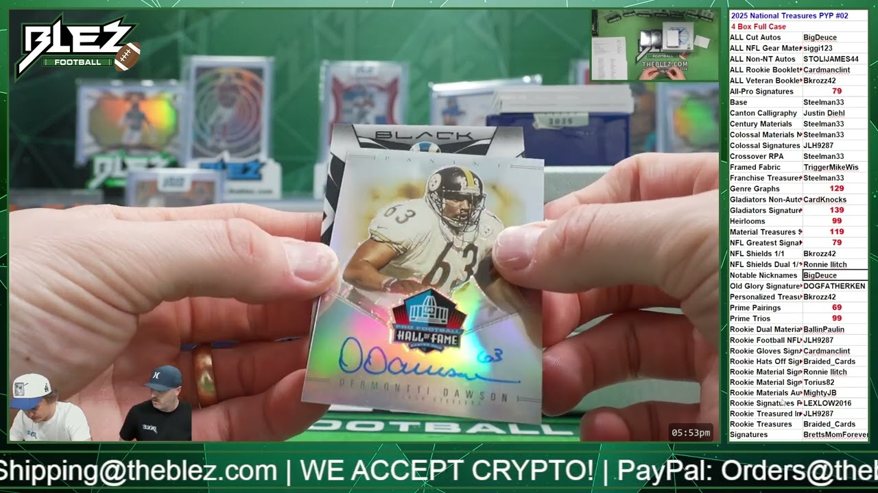 2025 National Treasures PYP #02 4 box Full Case NFL Pick Your Parallel Break