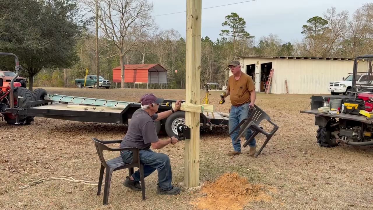 2/10/26 part# 2 going up with our new Purple Martin House. Ms. Gay & Jiggs. With Chuck Hariel 
