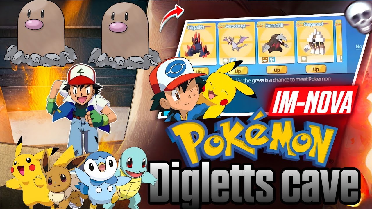 Let's explore digletts cave with Ash and pikachu #pokemon #pikachu #pokemongame #mobilegame #new 