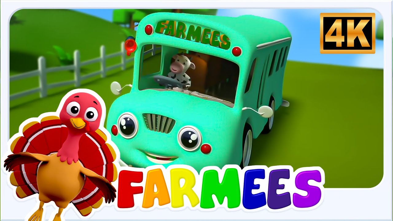 Rodas do ônibus e Vídeos de Aprendizagem para Crianças - Farmees