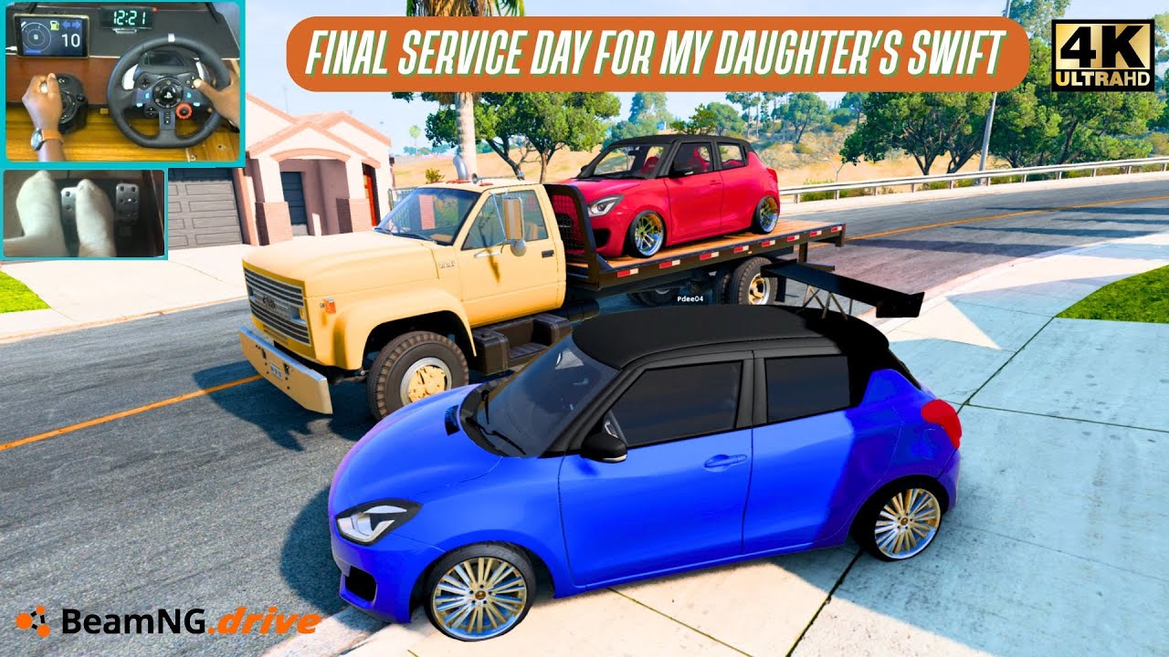 Final Day of Servicing My Daughter’s Suzuki Swift | BeamNG Convoy with Logitech G29 Steering Wheel