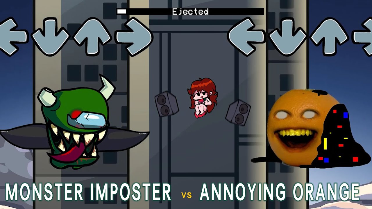 FNF Ejected but Pibby Annoying Orange Vs Green Monster Imposter Sing It | FNF Ejected Song Cover
