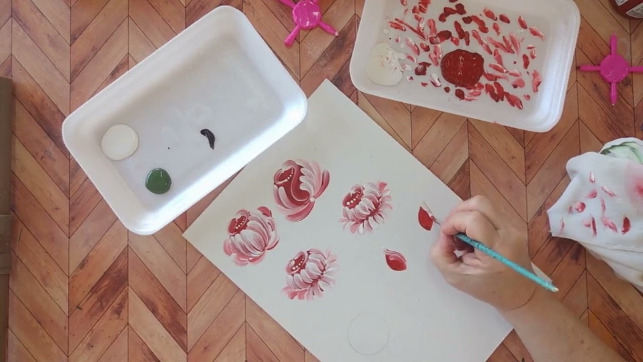 Vamos aprender a pintar um botão de rosas