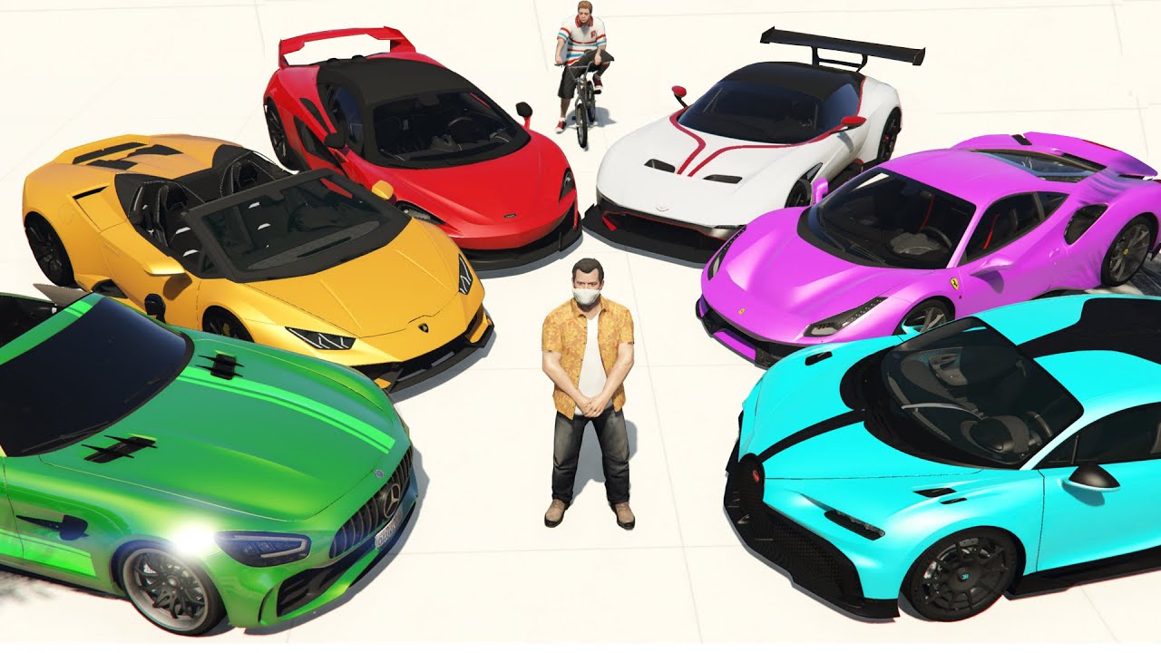 GTA 5 — Угоняем роскошные суперкары с Майклом! (Real Life Cars #16)