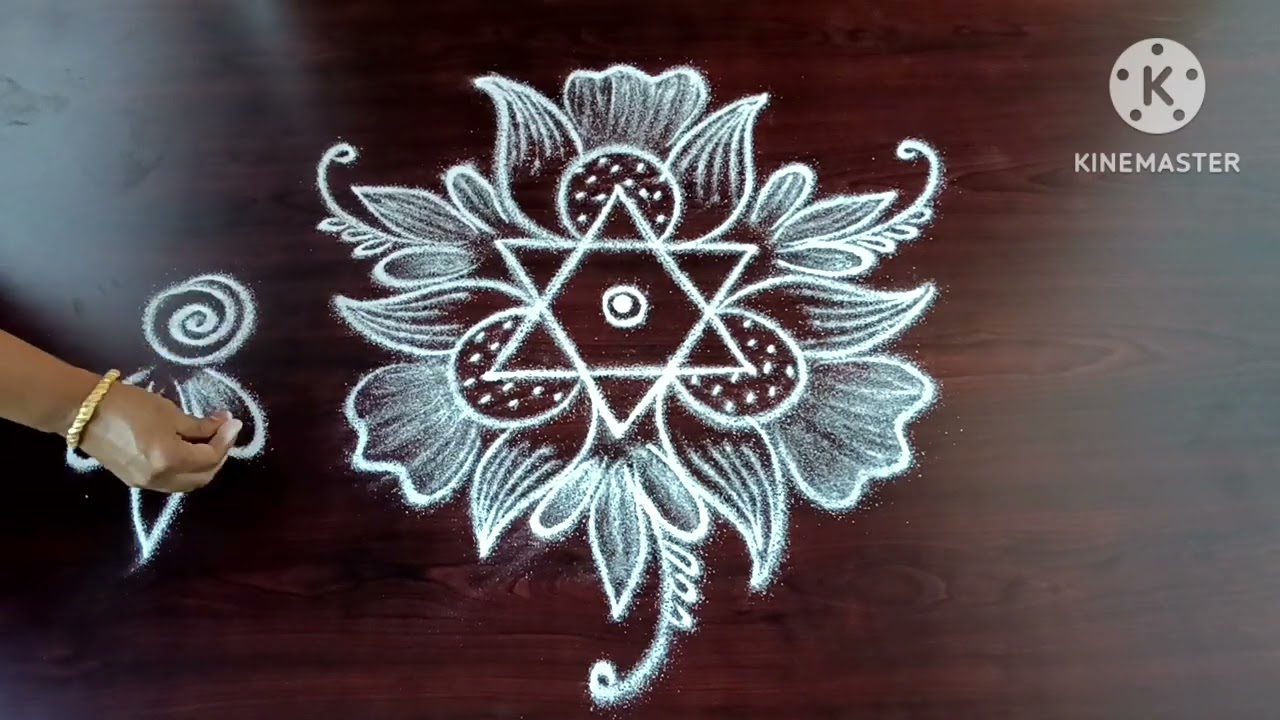Simple daily rangoli with sideborder/Kutty  kolam/Karthika masam muggulu/Margazhi kolam/Sree Rangoli