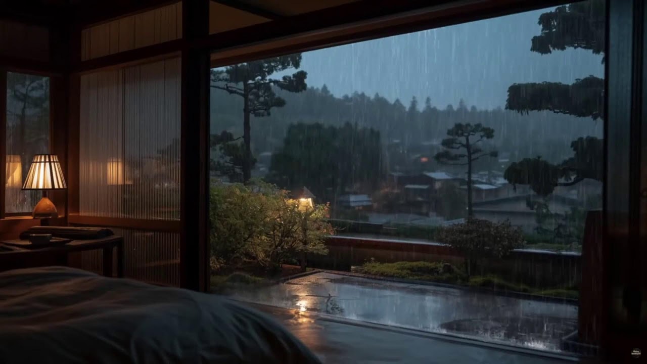 Instant Sleep Aid: Cozy Heavy Rain Hitting Window &ndash; Black Screen Insomnia Cure ASMR.