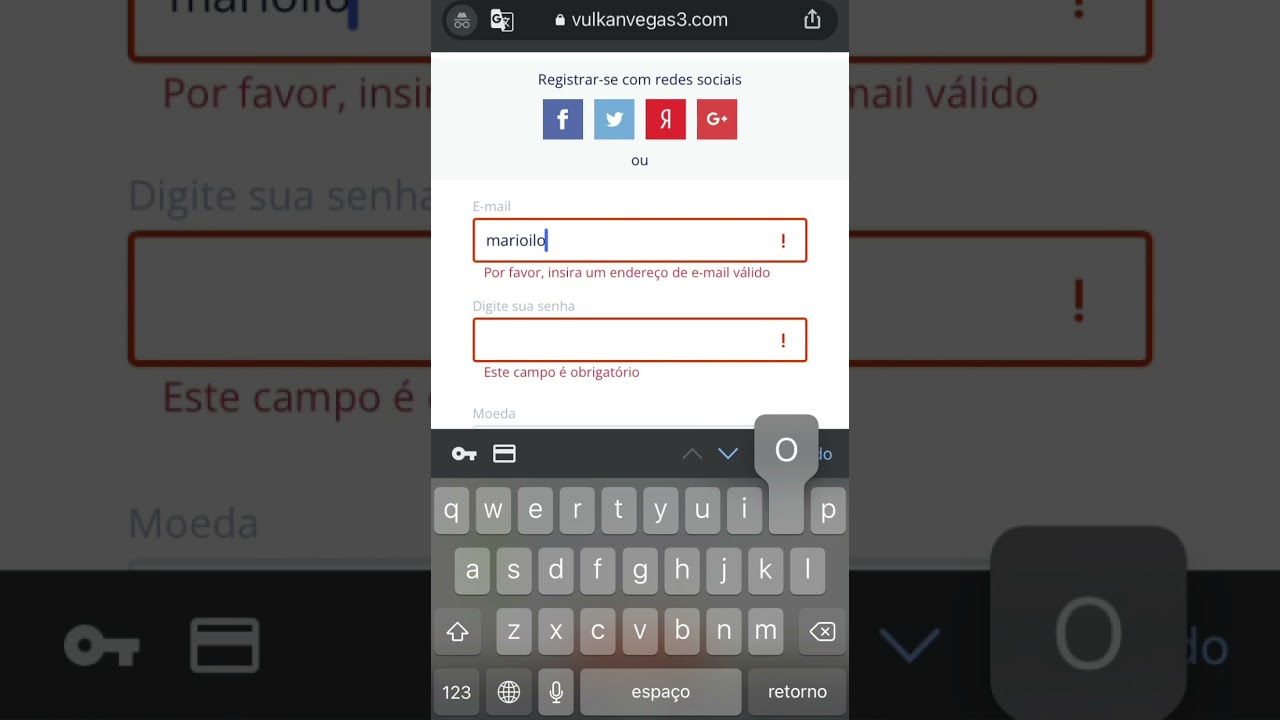 Registro e dep&oacute;sito de Vulkan Vegas (instru&ccedil;&otilde;es) para Android
